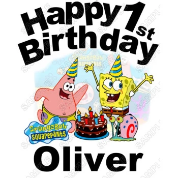 SpongeBob Personalized  Custom  T Shirt Iron on Transfer Decal ~#76