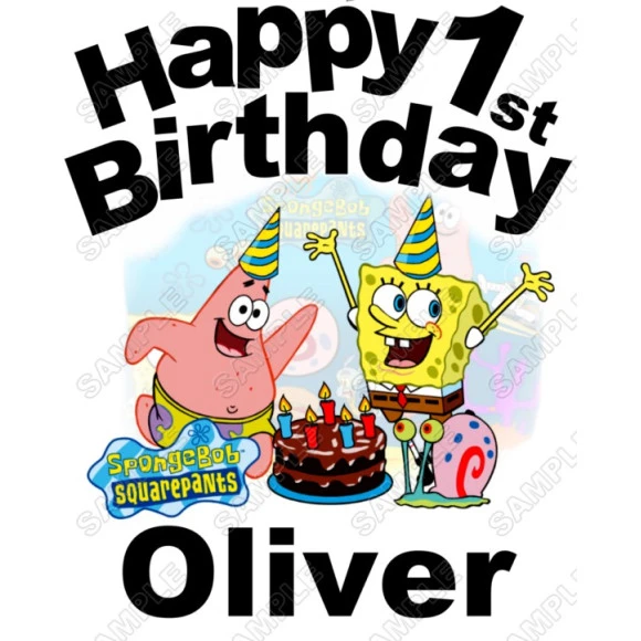 SpongeBob Personalized  Custom  T Shirt Iron on Transfer Decal ~#76