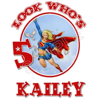 Super Girl  Birthday Personalized Custom T Shirt Iron on Transfer Decal ~#68