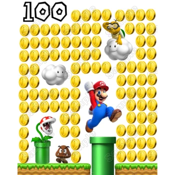 Super Mario 100 Coins Iron on Transfer #1