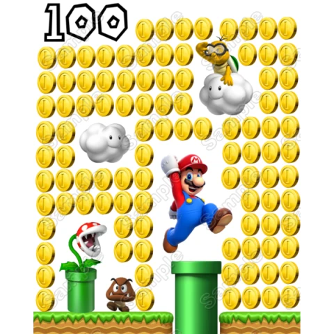 Super Mario 100 Coins Iron on Transfer #1