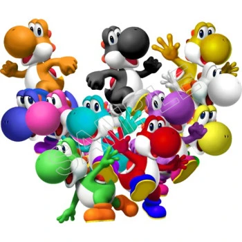 Super Mario Bros. Colorful Yoshi  T Shirt Iron on Transfer Decal ~#26