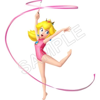Super Mario Bros. Princess Peach Dancing With The Ribbon T Shirt Iron on Transfer Decal ~#27
