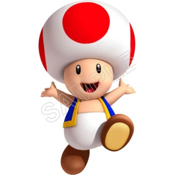 Super Mario Bros. Red Toad T Shirt Iron on Transfer Decal ~#21