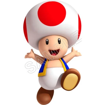 Super Mario Bros. Red Toad T Shirt Iron on Transfer Decal ~#21