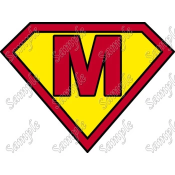 SuperMan Logo  Personalized Custom Initials Iron on Transfer Decal ~#1