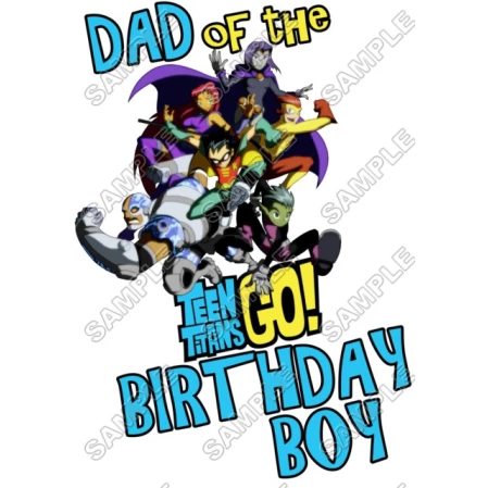 Teen Titans Go  Birthday Custom Personalized  Iron on Transfer ~#6