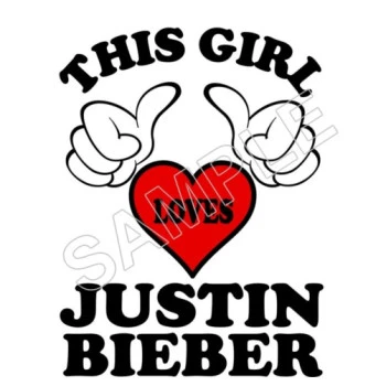 This Girl Loves Justin Bieber T Shirt  Iron on Transfer Decal ~#23