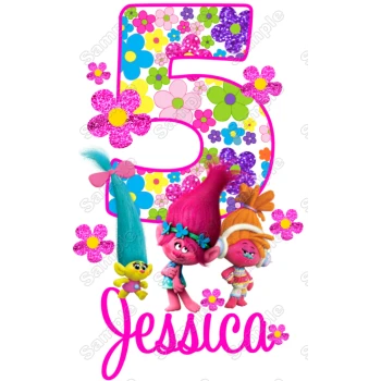 Trolls Poppy Personalized Birthday T Shirt Iron on Transfer Decal ~#4