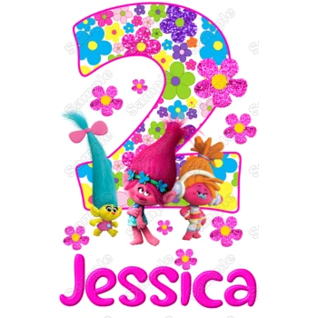 Trolls Poppy Personalized Birthday T Shirt Iron on Transfer Decal ~#5
