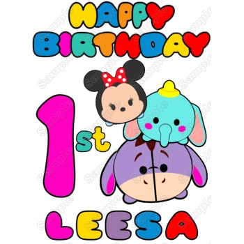 Tsum Tsum  Birthday Custom Personalized  Shirt Iron on Transfer ~#1