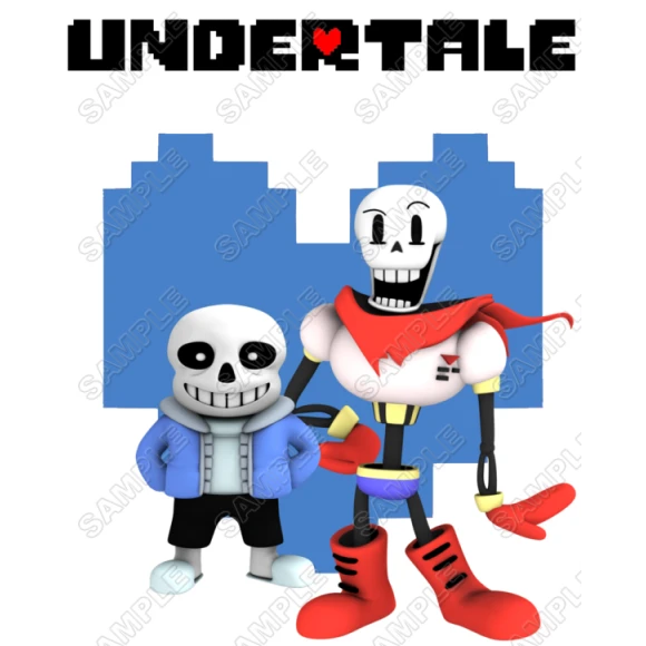 UNDERTALE SANS AND PAPYRUS  SKELETON BROTHER COMPUTER VIDEO GAME SHIRT  IRON ON TRANSFER ~#2