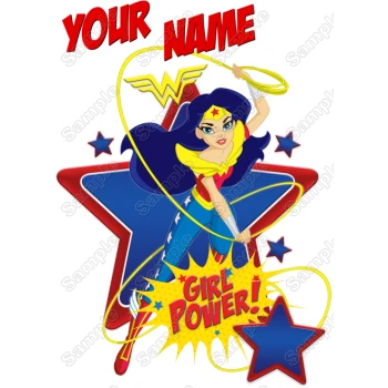 Wonder Woman Super Girl  Hero  Birthday Custom Personalized  Shirt Iron on Transfer ~#1