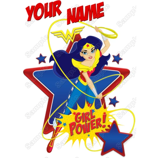 Wonder Woman Super Girl  Hero  Birthday Custom Personalized  Shirt Iron on Transfer ~#1