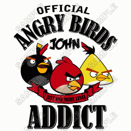  Angry Birds Addict Birthday  Personalized  Custom  T Shirt Iron on Transfer Decal ~#15 by www.topironons.com