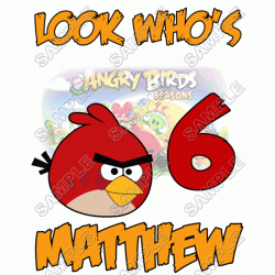 Angry  Birds  Birthday  Personalized  Custom  T Shirt Iron on Transfer Decal ~#16 by www.topironons.com