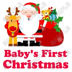 Baby's First  Christmas T Shirt Iron on Transfer Decal ~#69