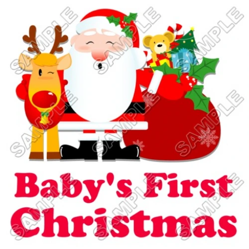  Baby s First  Christmas T Shirt Iron on Transfer Decal ~#69 by www.topironons.com