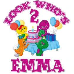 Barney  Birthday Personalized Custom T Shirt Iron on Transfer Decal ~#66