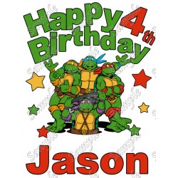 Birthday Teenage Mutant Ninja Turtles TMNT  Personalized  Custom  T Shirt Iron on Transfer Decal ~#7