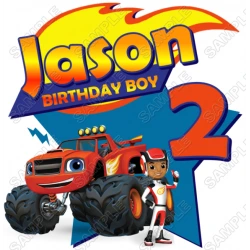 Blaze and the Monster Machines Personalized Birthday T Shirt Iron on Transfer Decal ~#5