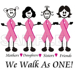 Breast Cancer Awareness ~# We  Walk as One ~# T Shirt Iron on Transfer Decal ~#18