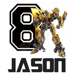 Bumblebee Transformers Birthday Personalized Custom  T Shirt Iron on Transfer Decal ~#5