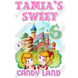 Candy Land  Birthday  Personalized  Custom  T Shirt Iron on Transfer Decal ~#8