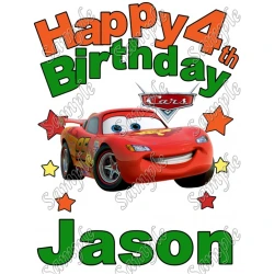 Cars 95 Lightning McQueen  Personalized  Custom  T Shirt Iron on Transfer Decal ~#2