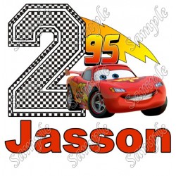 Cars 95 Lightning McQueen  Personalized  Custom  T Shirt Iron on Transfer Decal ~#3