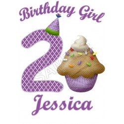 Cupcake  Birthday Personalized Custom T Shirt Iron on Transfer Decal ~#2