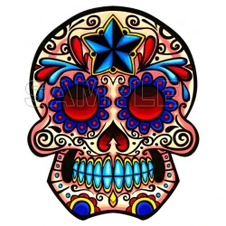 Day of the Dead  D?a de Muertos Skull T Shirt Iron on Transfer Decal ~#7