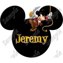 Disney Vacation  Mickey  Mouse Pirate  Personalized  Custom  T Shirt Iron on Transfer Decal ~#109