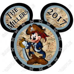 Disney World Vacation Pirate Custom Personalized  T Shirt Iron on Transfer Decal ~#87