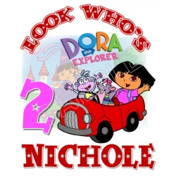 Dora  Birthday Personalized Custom T Shirt Iron on Transfer Decal ~#24