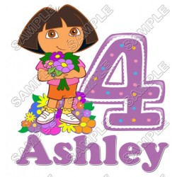 Dora  Birthday  Personalized  Custom  T Shirt Iron on Transfer Decal ~#27