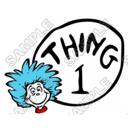 Dr.Seuss Cat in the Hat Thing1, 2, 3..  T Shirt Iron on Transfer Decal ~#1