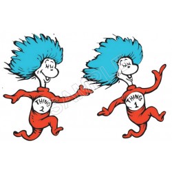 Dr. Seuss Thing 1 and Thing 2  T Shirt Iron on Transfer Decal ~#26