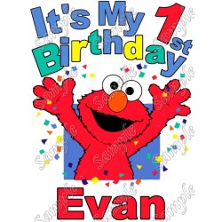 Elmo Birthday  Personalized  Custom  T Shirt Iron on Transfer Decal ~#1