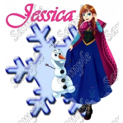 Frozen Anna Olaf  Personalized  Custom  T Shirt Iron on Transfer Decal ~#118