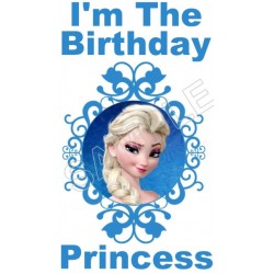 Frozen Elsa  Birthday Princess T Shirt Iron on Transfer Decal ~#78