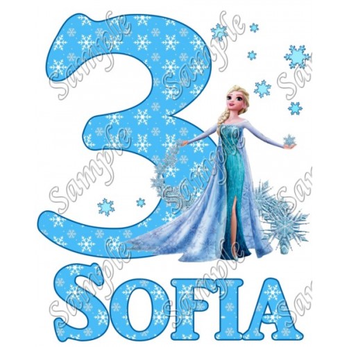  Frozen Elsa Personalized Birthday Iron on Transfer Decal ~#36 by www.topironons.com