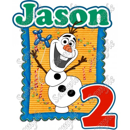  Frozen Olaf  Birthday  Custom Personalized  T Shirt Iron on Transfer Decal ~#33 by www.topironons.com