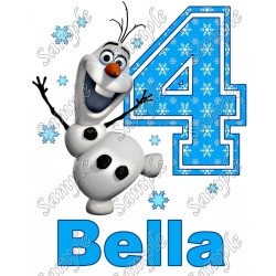 Frozen Olaf Personalized Birthday Iron on Transfer Decal ~#6