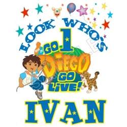 Go Diego Go  Birthday Personalized Custom T Shirt Iron on Transfer Decal ~#80