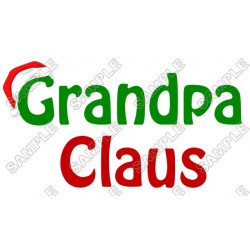 Grandpa Claus  Christmas T Shirt Iron on Transfer Decal ~#68
