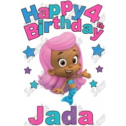 Happy Birthday  Bubble Guppies Molly  Personalized Custom T Shirt Iron on Transfer Decal ~#24