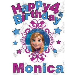 Happy Birthday  Frozen Anna  Personalized Custom T Shirt Iron on Transfer Decal ~#26