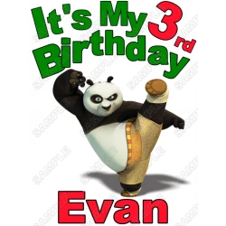 Kung Fu Panda  Birthday  Personalized  Custom  T Shirt Iron on Transfer Decal ~#1
