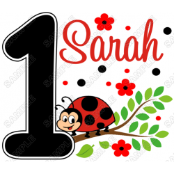 LADYBUG LADY BUG  Birthday  Personalized  Custom  T Shirt Iron on Transfer Decal ~#1